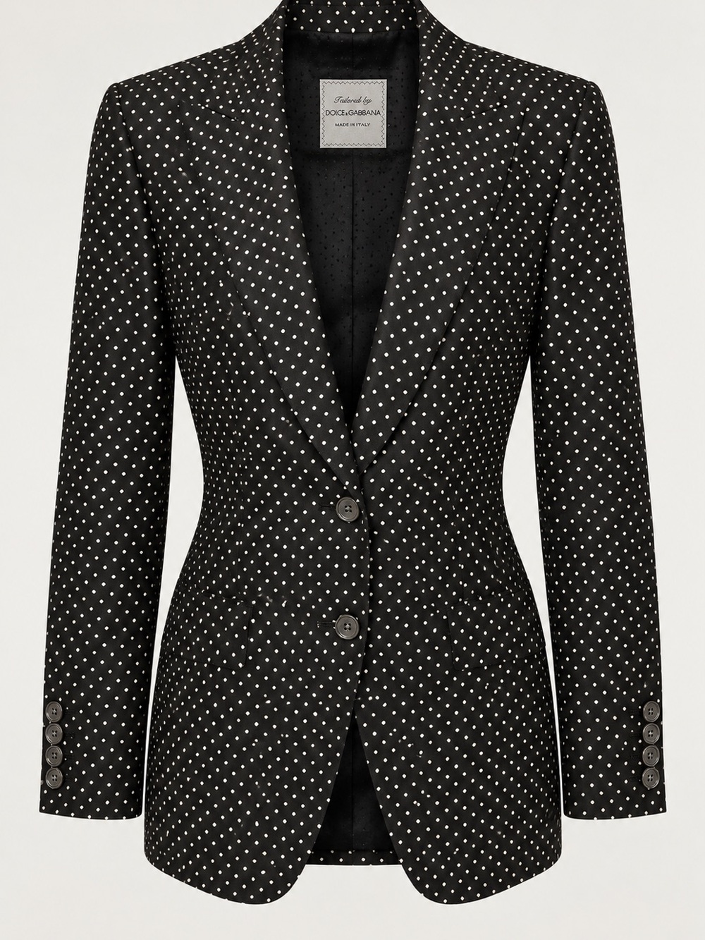 Dolce & Gabbana Black Blazer with White Polka Dots